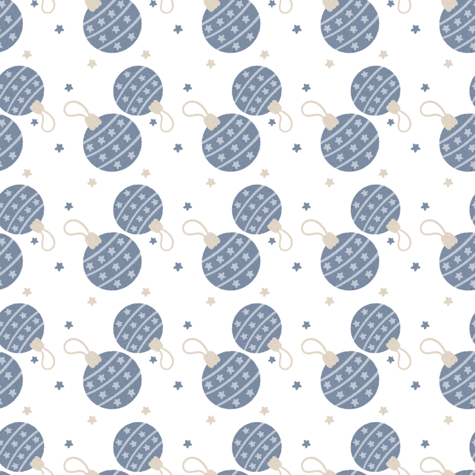 Cute blue Christmas ball print pattern for Papers vinyl, Fabric surface design, winter books file gifts. png
