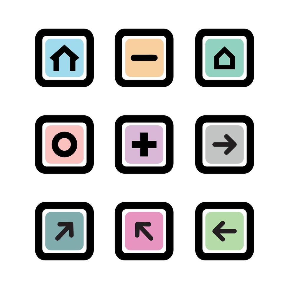 interface icon set, app icon, basic UI elements vector