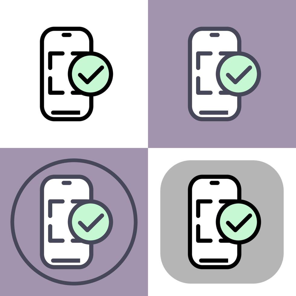 Mobile app checkmark icons design vector