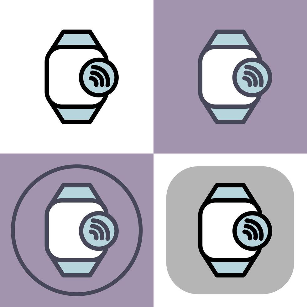 Stylish smartwatch icons in various designs vector