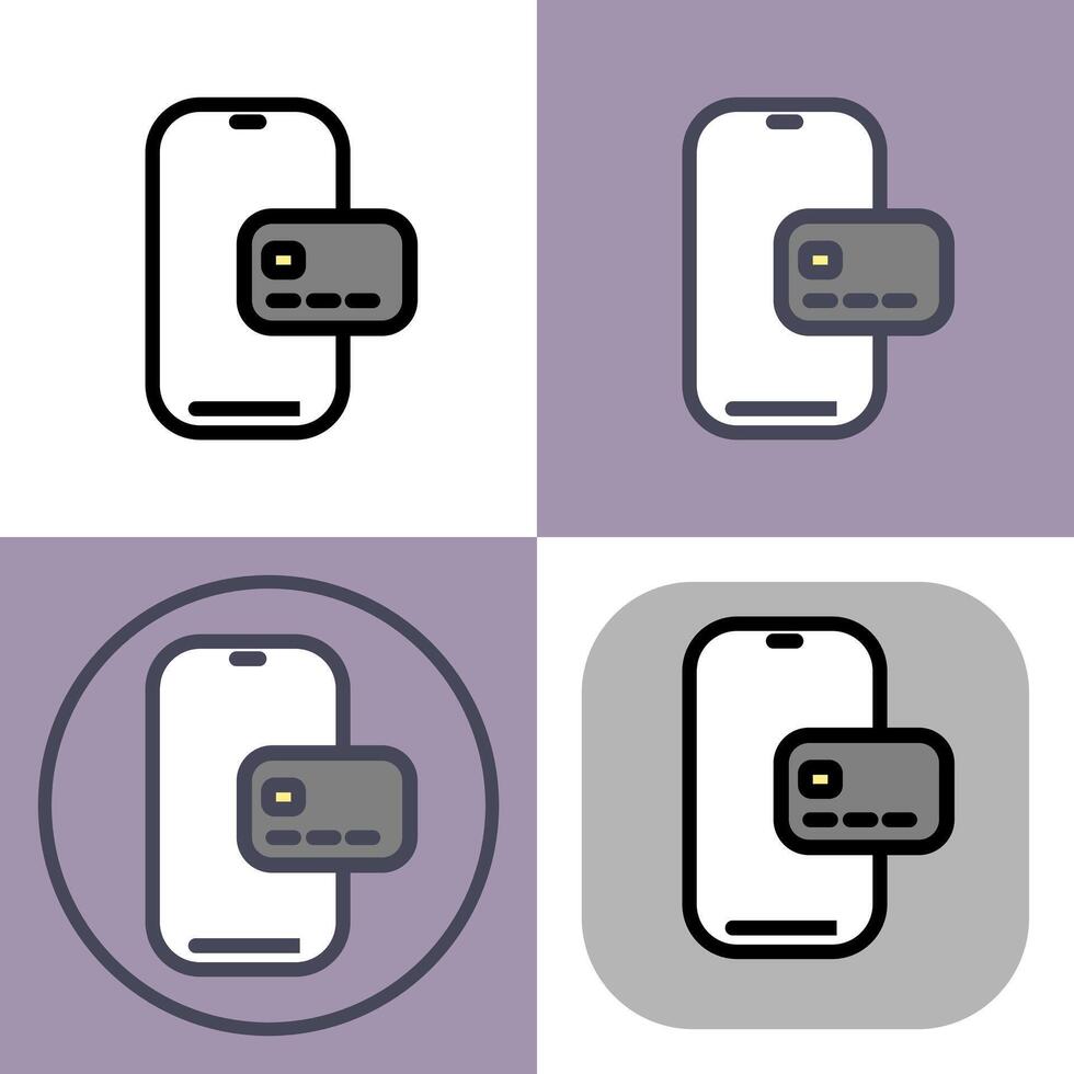 Mobile payment icons collection vector