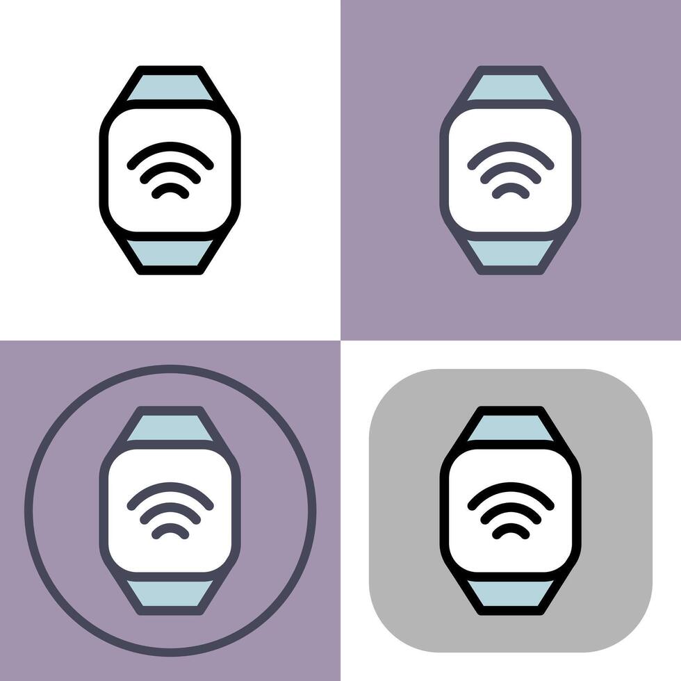 Stylish smartwatch icons in different designs vector