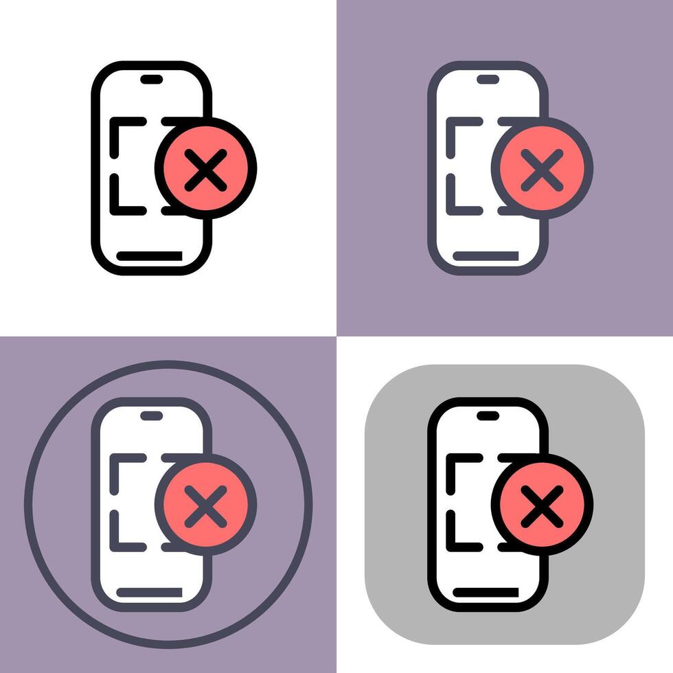 Icons of mobile phones with cross marks vector