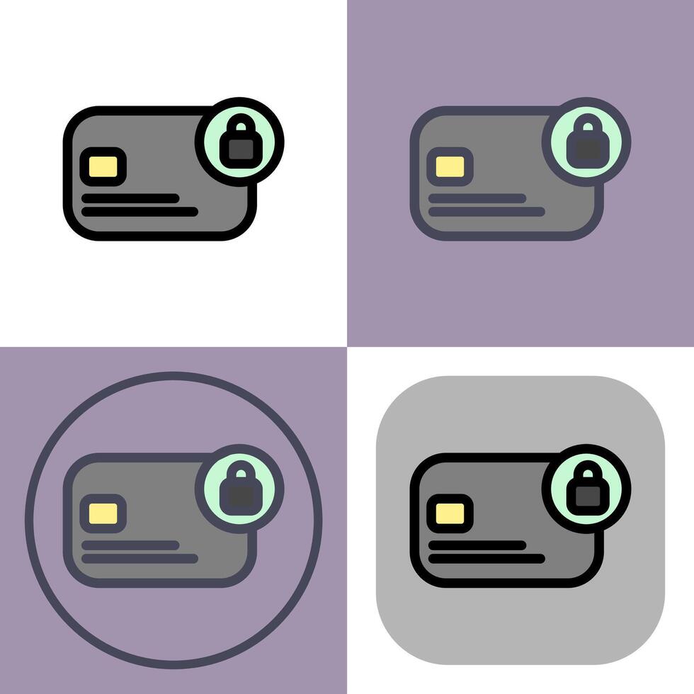 Secure payment card icon vector