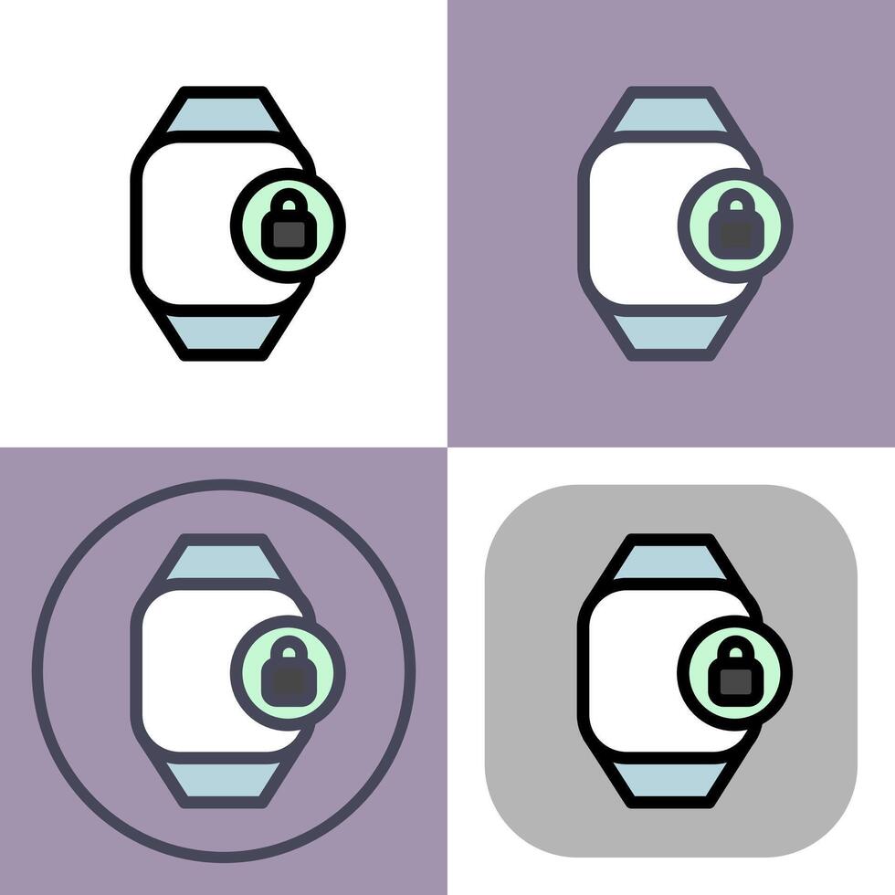 Stylish smartwatch with lock icon vector