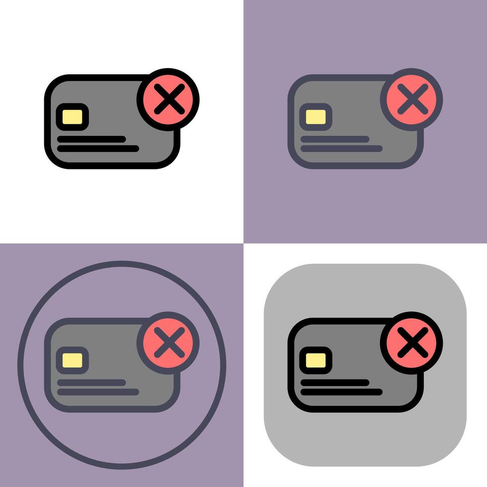 Card with cancel icon illustration vector