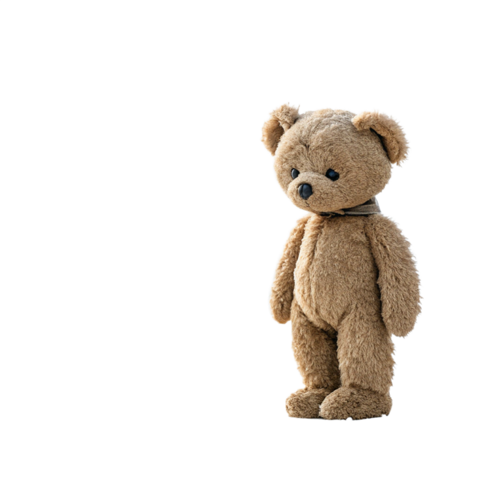 Cute teddy bear lonely character isolated on transparent background png