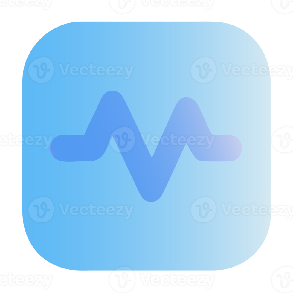 Abstract blue wave shape with gradient isolated on transparent background png