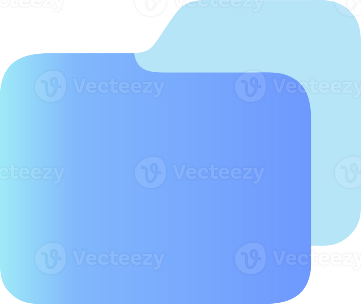 Two overlapping rounded rectangles with blue gradient isolated on transparent background png