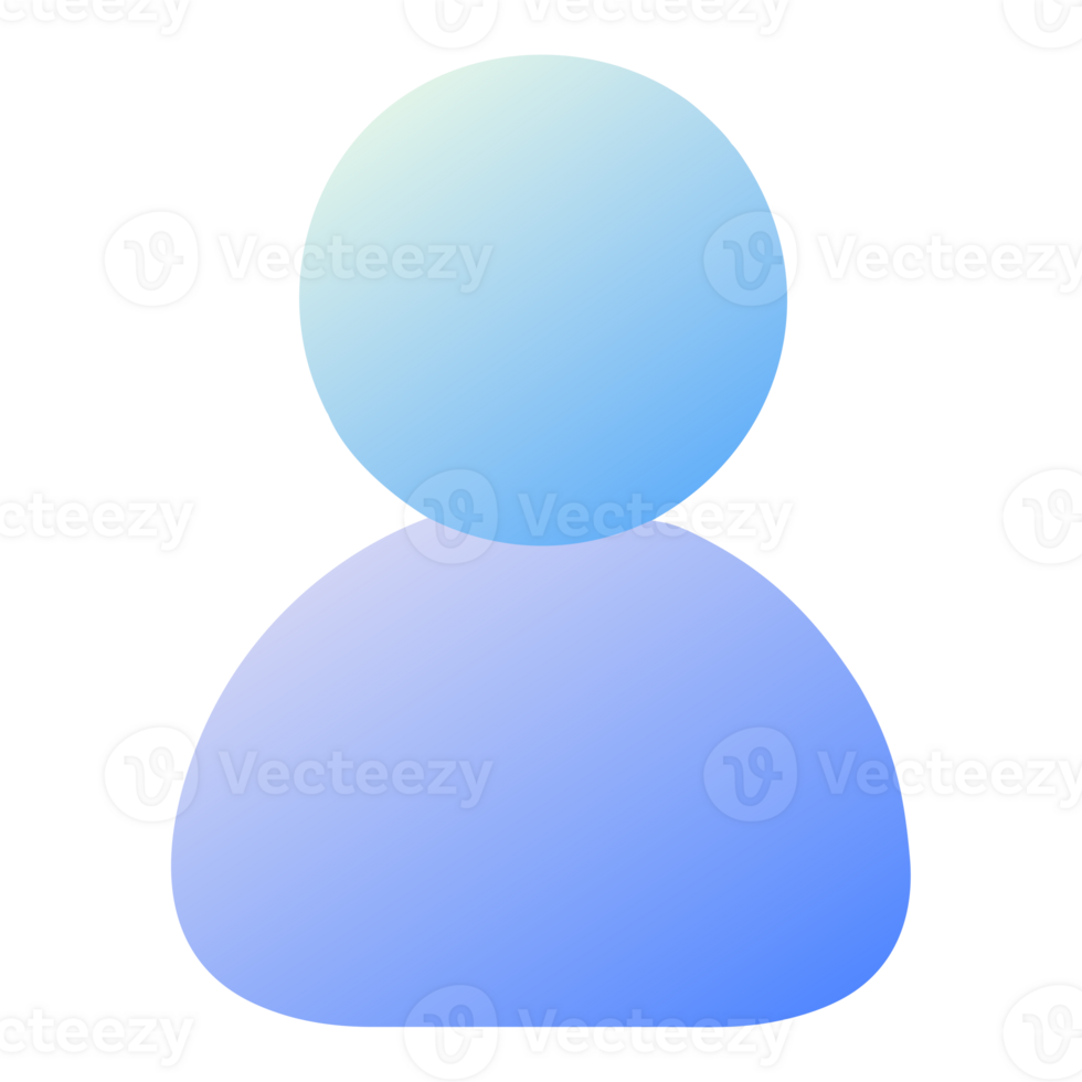 Abstract human silhouette with blue gradient isolated on transparent background png