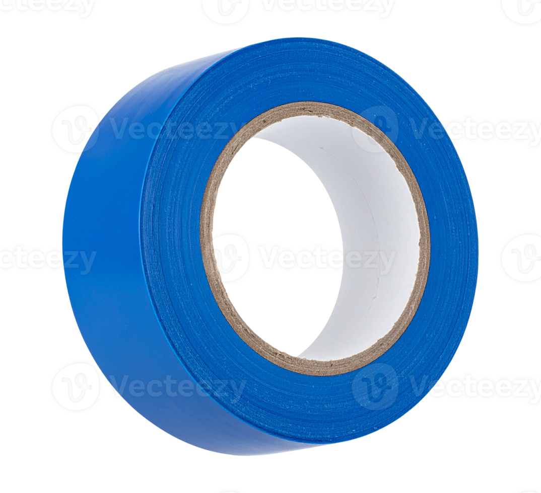 Isolated blue tape on transparent background png