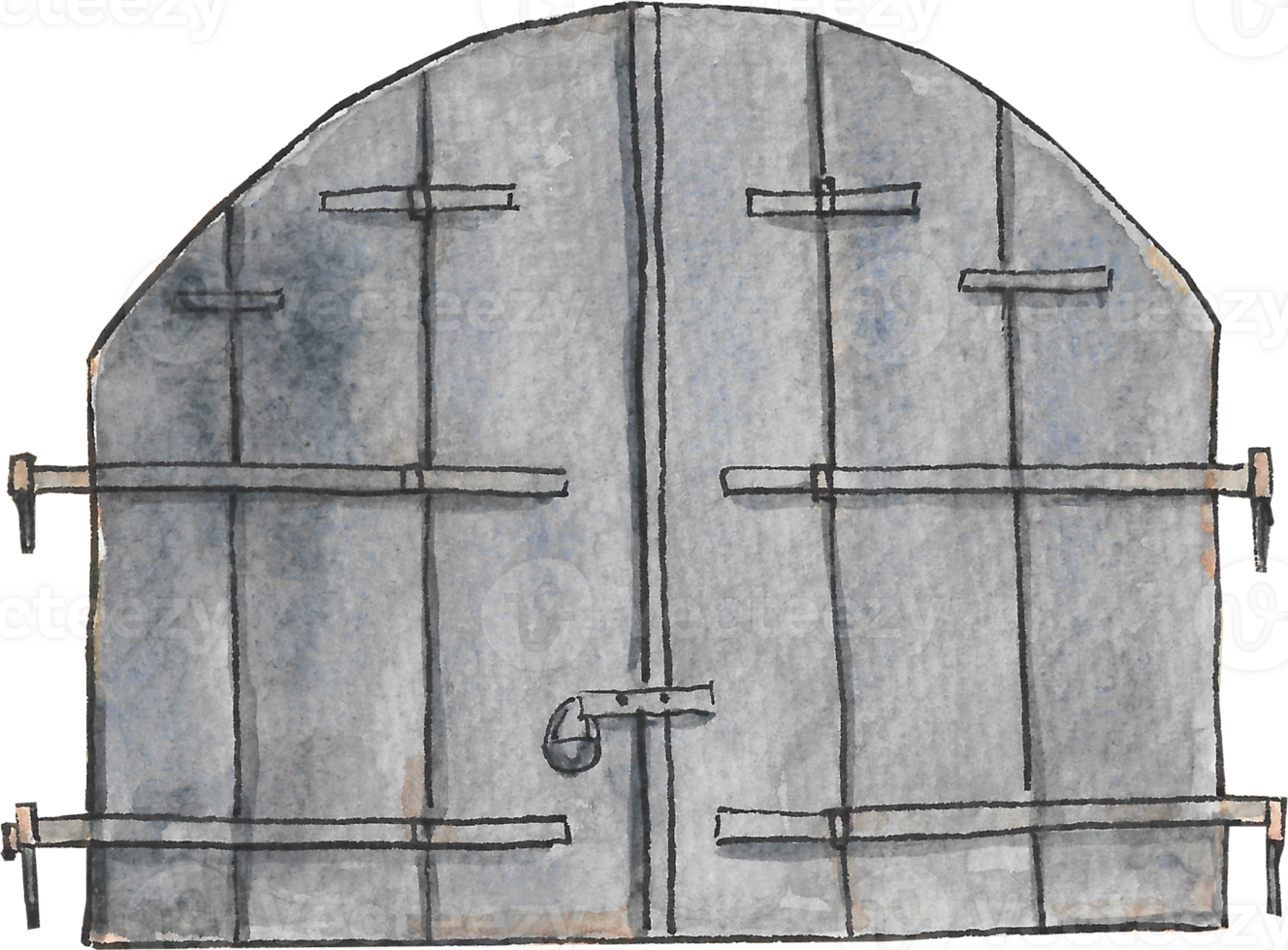 Window is painted by hands with watercolor in real fine art style png