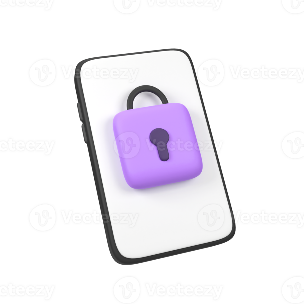 Mobile security check isolated 3d render icon illustration png