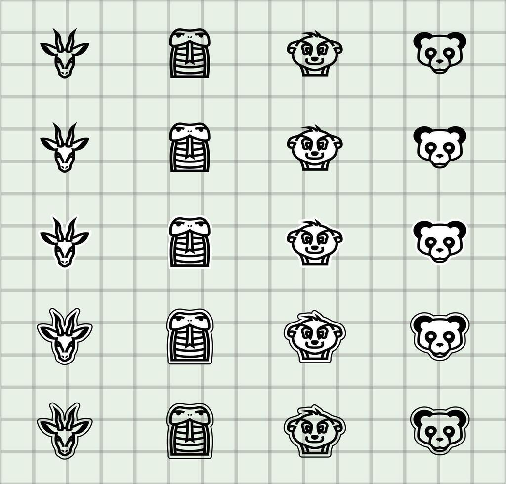 Animal icons grid design vector