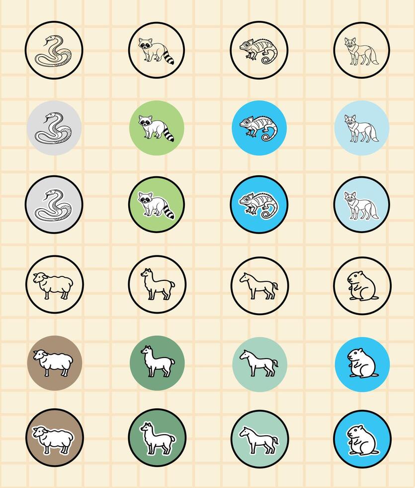 Animal Themed Pack Flat vector