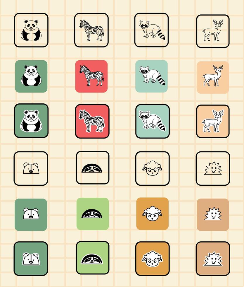 Animal matching game for kids vector