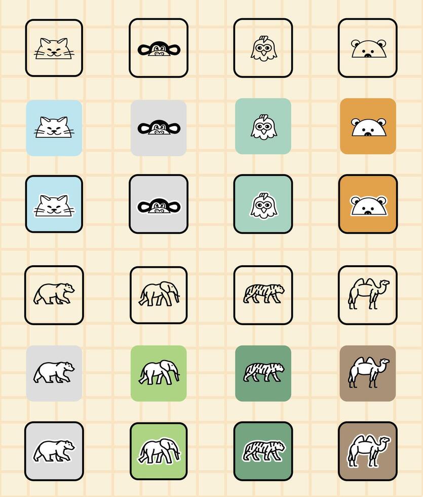 Flat Wildlife Icon Pack vector