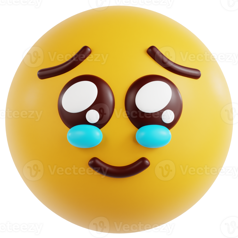 Face Holding Back Tears 3D Ilustration png