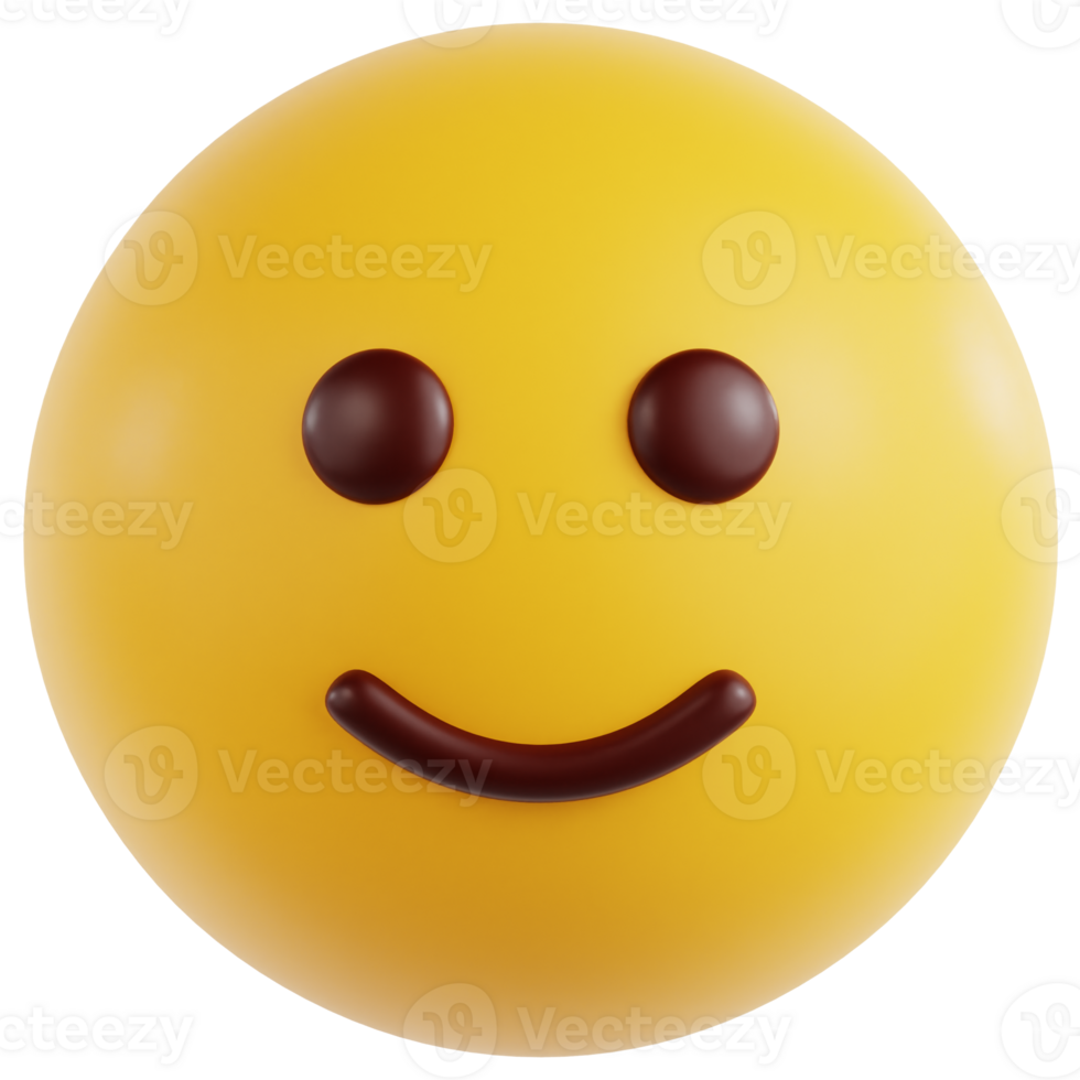 Slightly Smiling Face 3D Ilustration png
