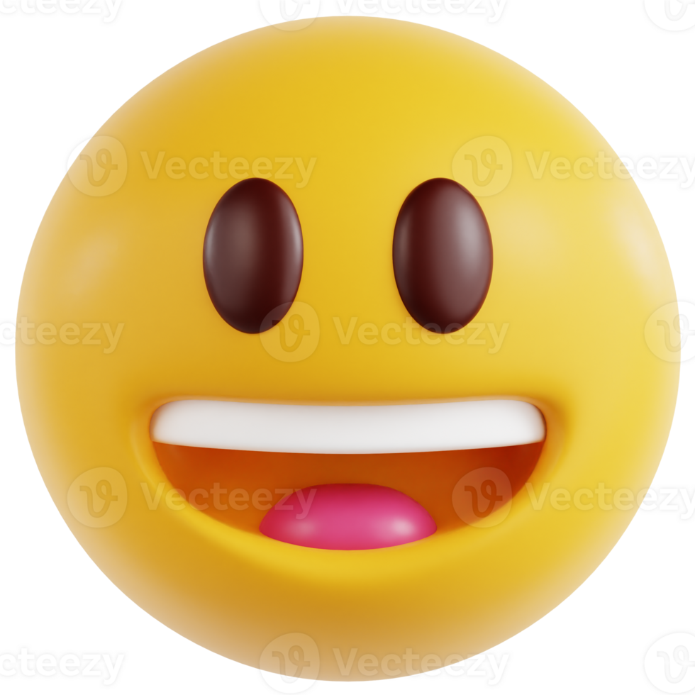Grinning Face With Open Mounth 3D Ilustration png