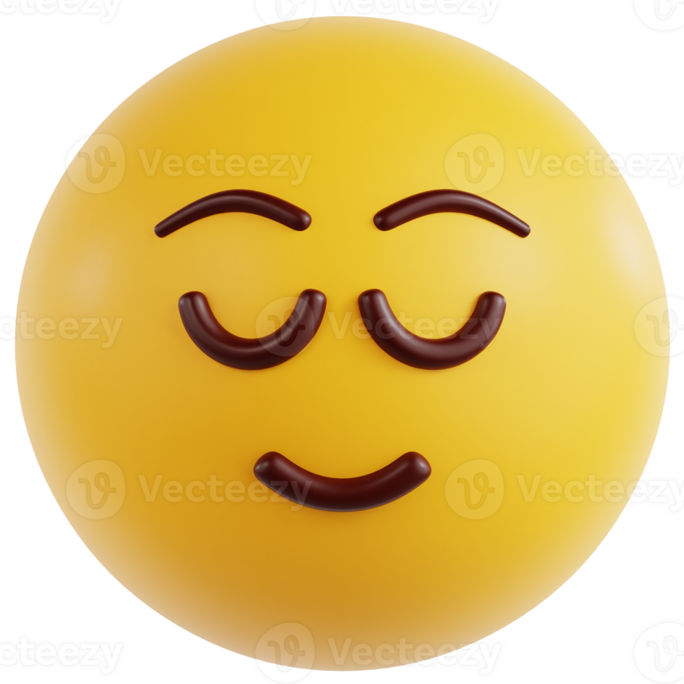 Relieved Face 3D Ilustration png