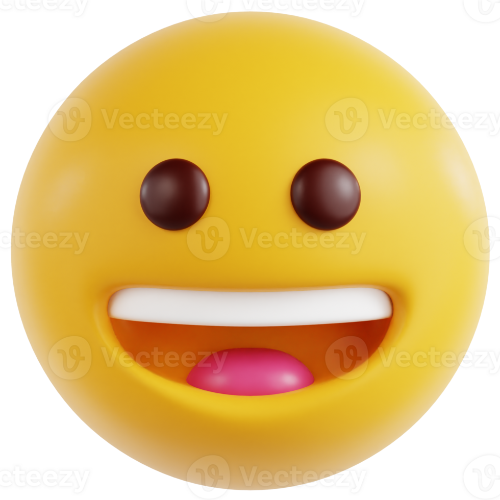 Grinning Face 3D Ilustration png