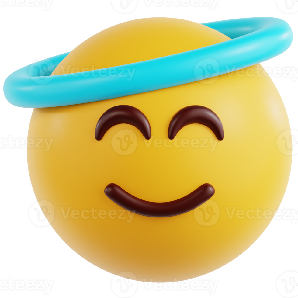 Smiling Face With Halo 3D Ilustration png