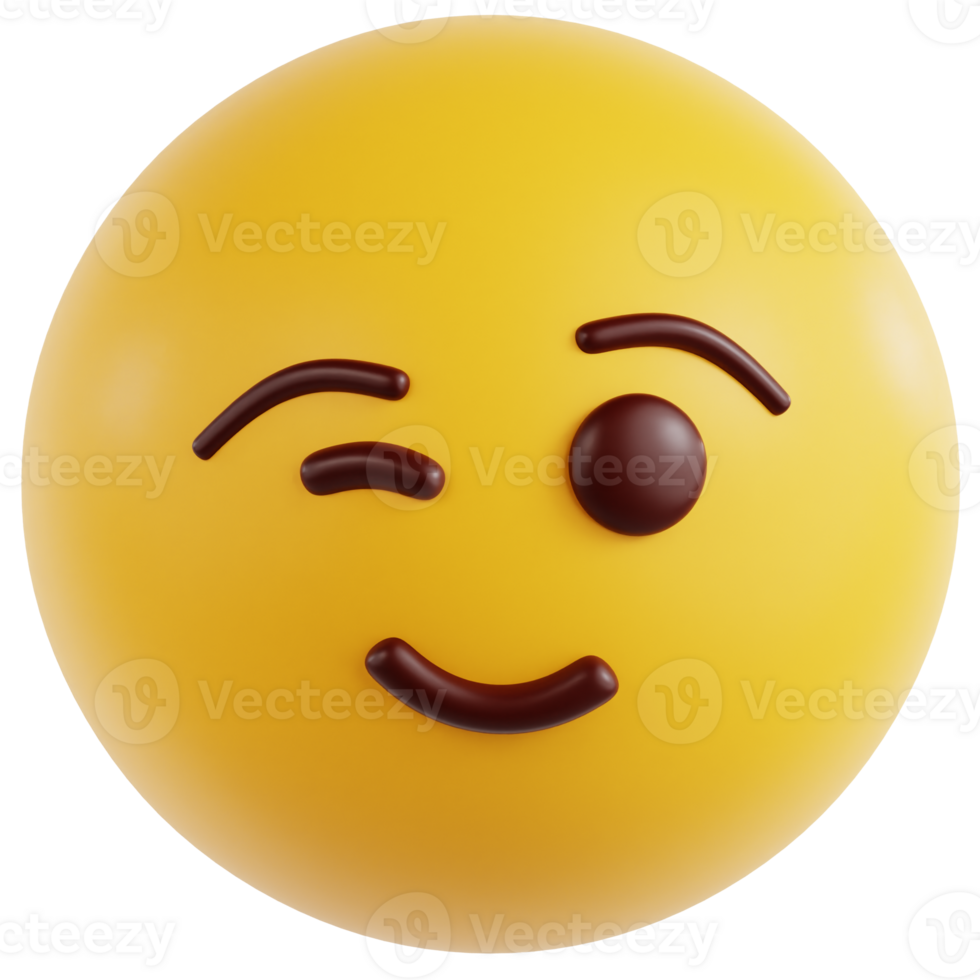 Winking Face 3D Ilustration png