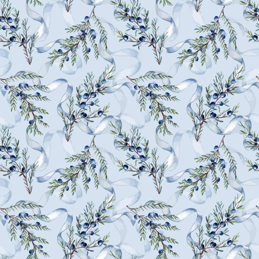 blue floral pattern with ribbons vector