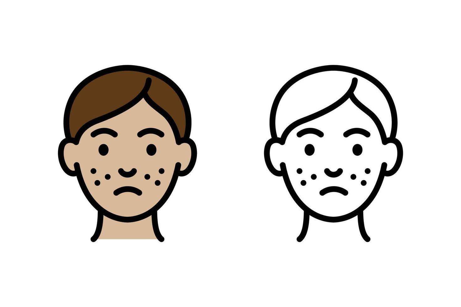 graphics of face acne are suitable for skincare products, dermatology websites, acne treatment advertisements, and medical leaflets. vector