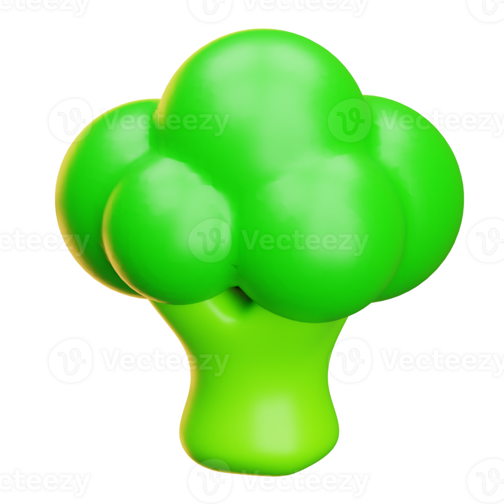 A green broccoli is 3d illustration png