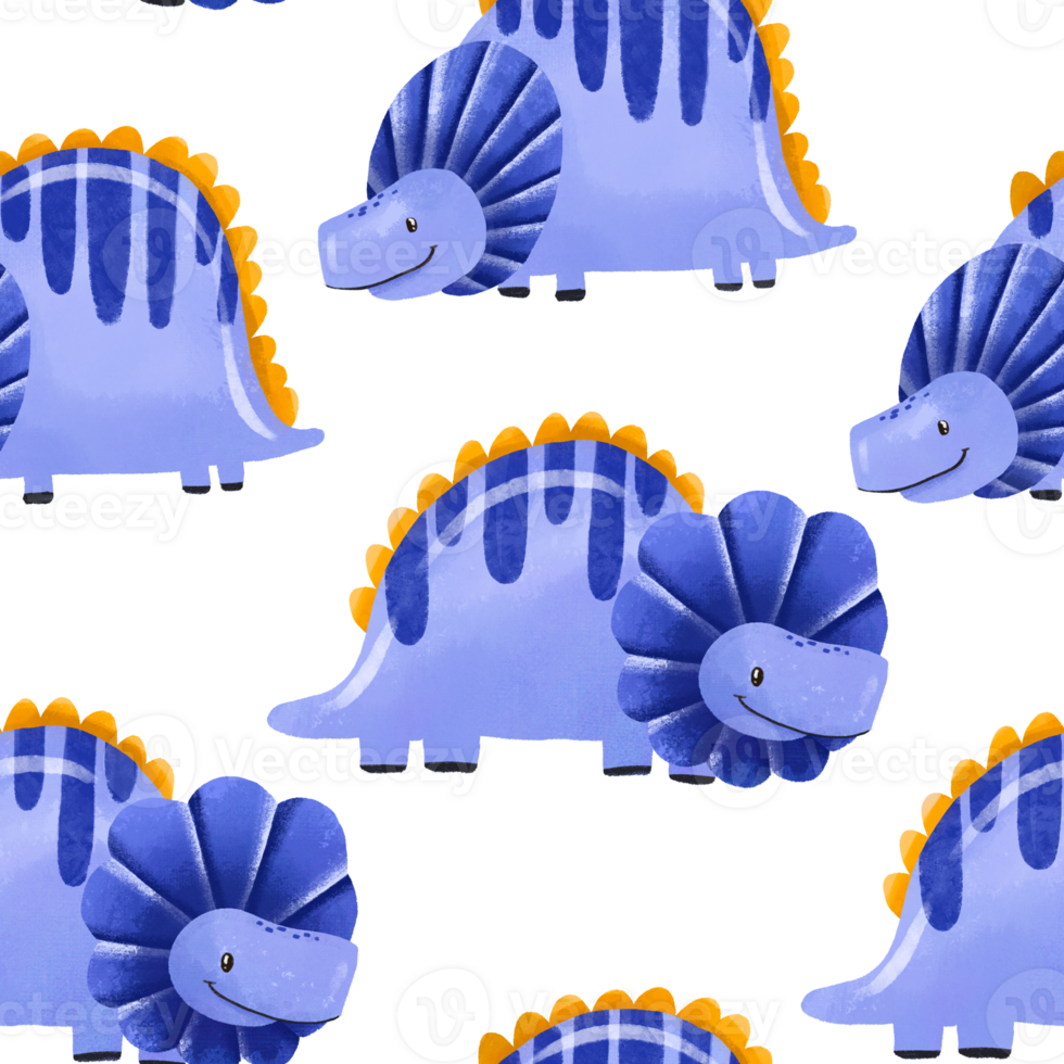 Seamless pattern Cartoon baby Blue dinosaur . Baby boy . Newborn design. Holiday. Dino hand drawn watercolor illustration on isolated background png