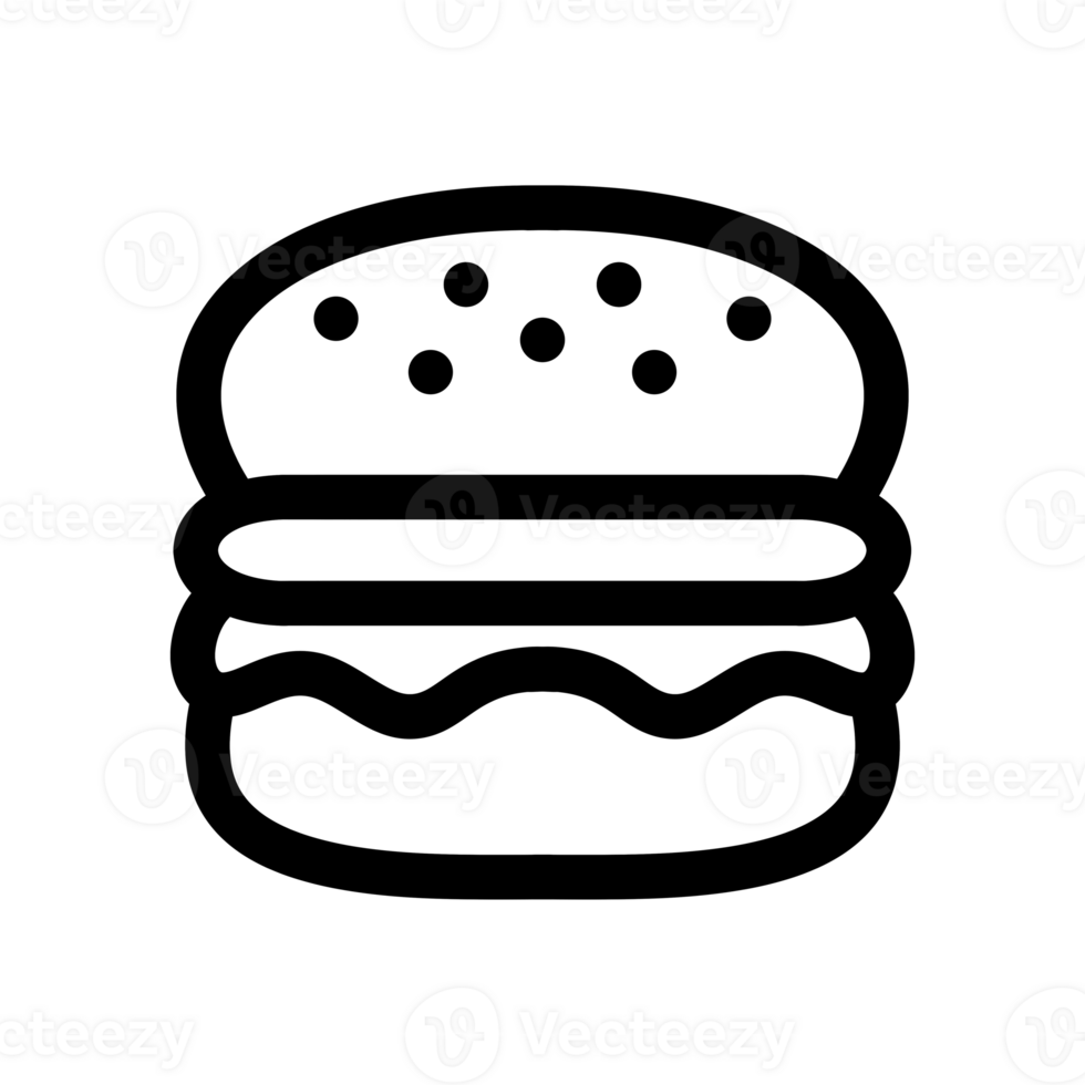 Hamburger icon with simple and modern design. Burger logo isolated on transparent background. png