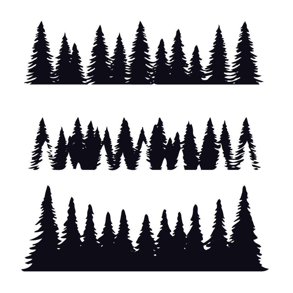black Mountain tree clipart vector
