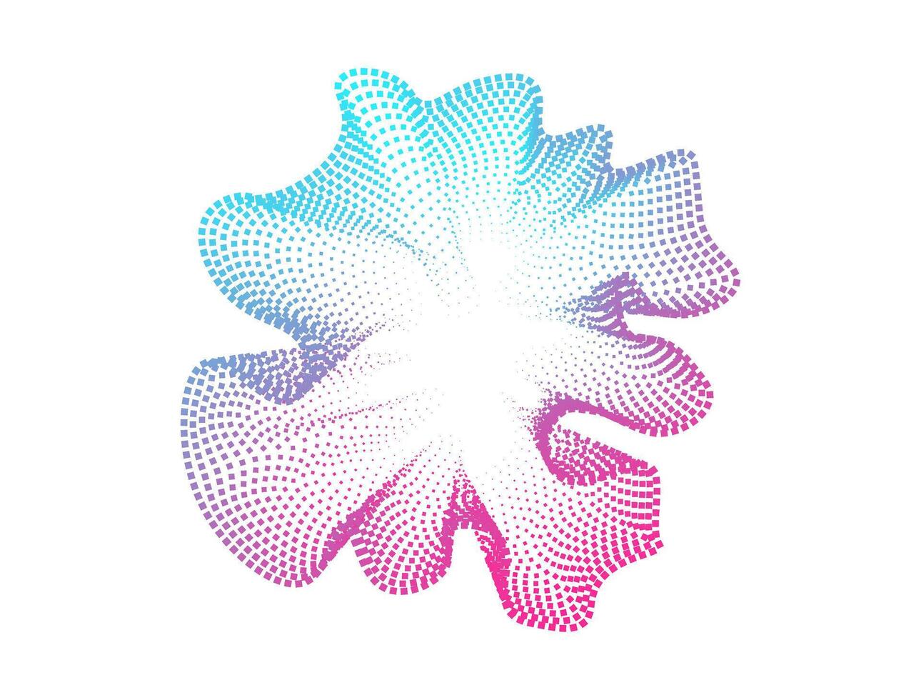 Set of multicolored round abstract sound abstract glowing neon dot wave. Digital equalizer, futuristic technology. Colorful dotted circle for music poster and banner. radial spectrum. vector