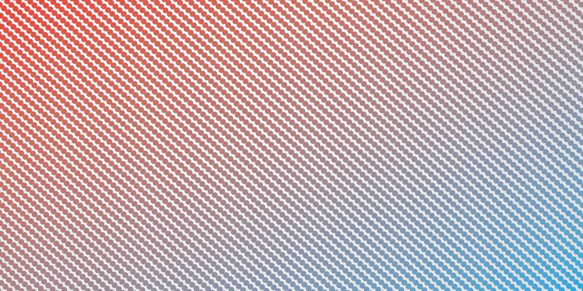 White background with red and blue polka dots in a symmetrical gradient. vector