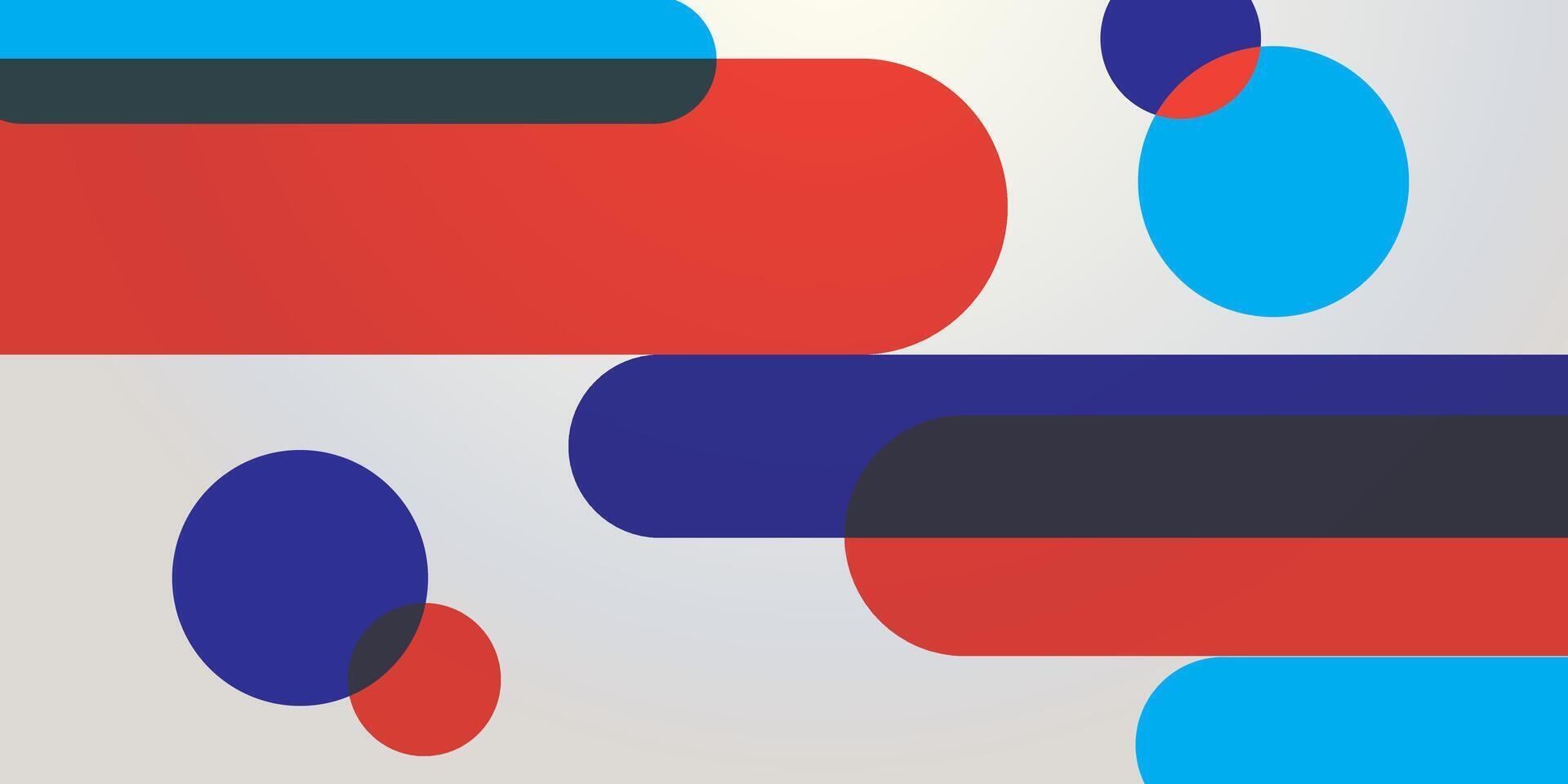 Abstract geometric colorful red blue white background horizontal gradient. vector
