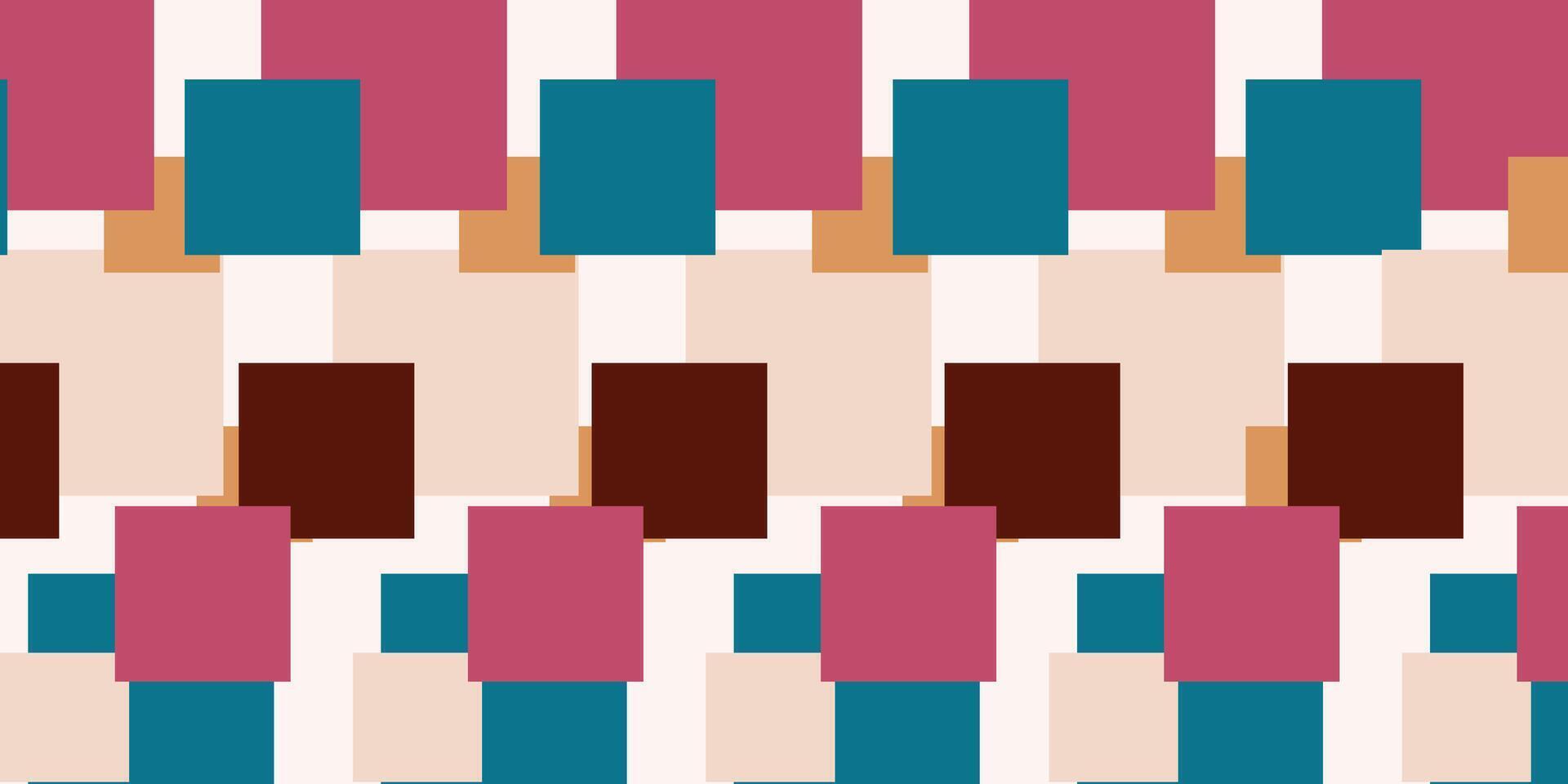 Abstract checkered background with pastel colored geometric patterns. vector