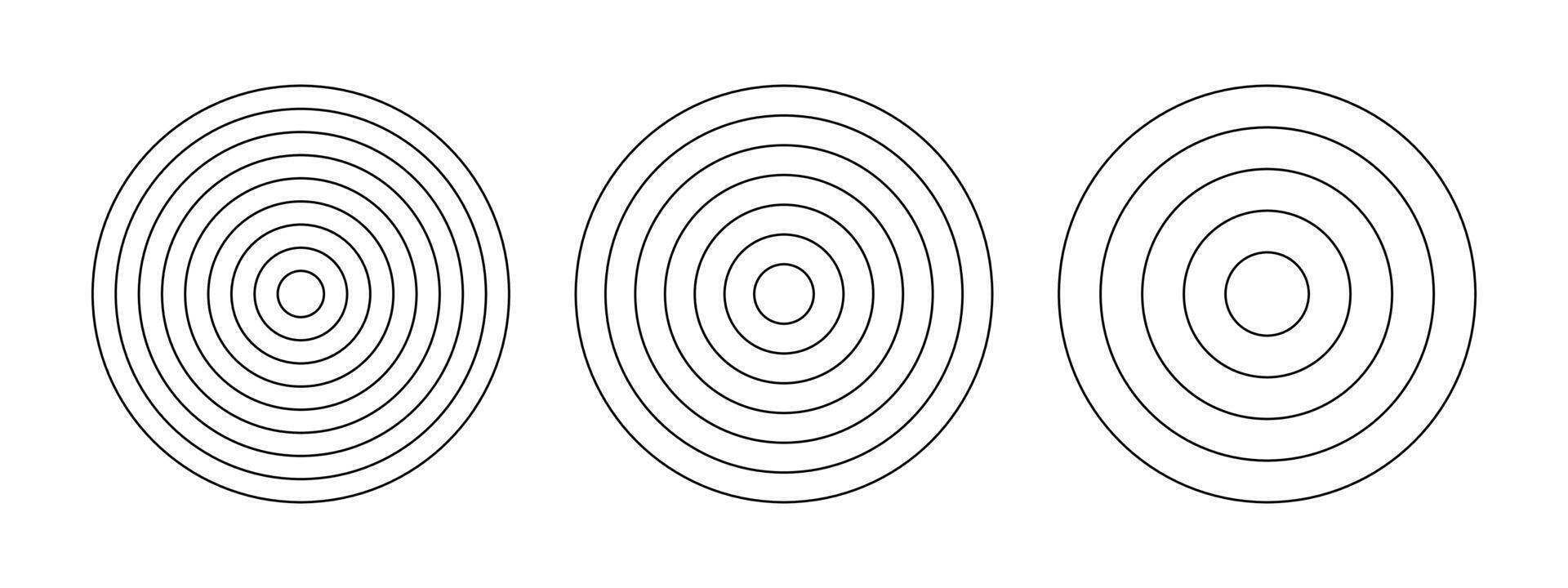 Polar grids concentric circles. Wheel of life or habits tracker. Circle diagrams divided on segments. Blank polar graph paper. vector