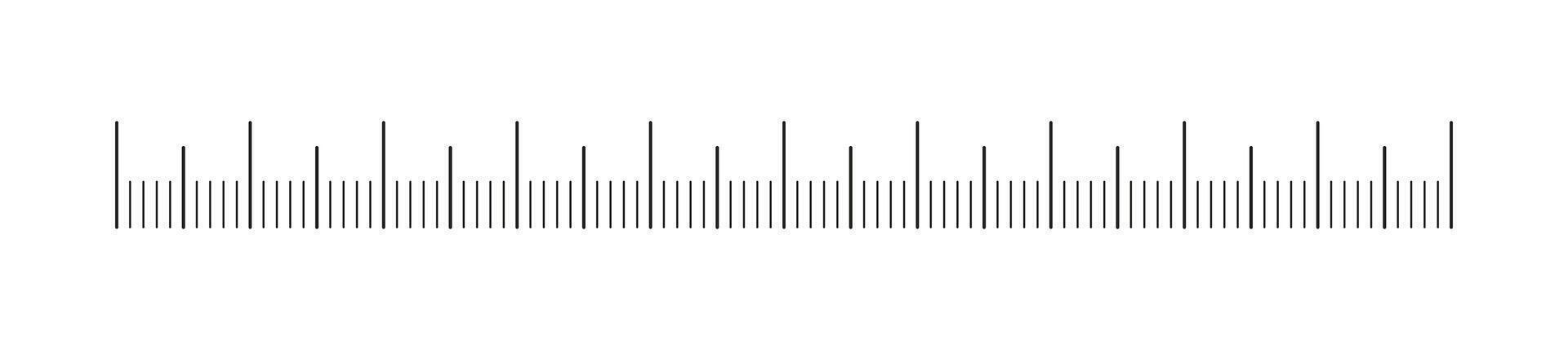 Ruler scale 10 centimeters without numbers. Measuring chart with 100 mm. Ruler scale, sewing tool template. Length measurement height, distance, math. vector