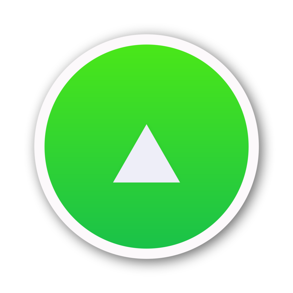 A green circle with a white triangle on it png