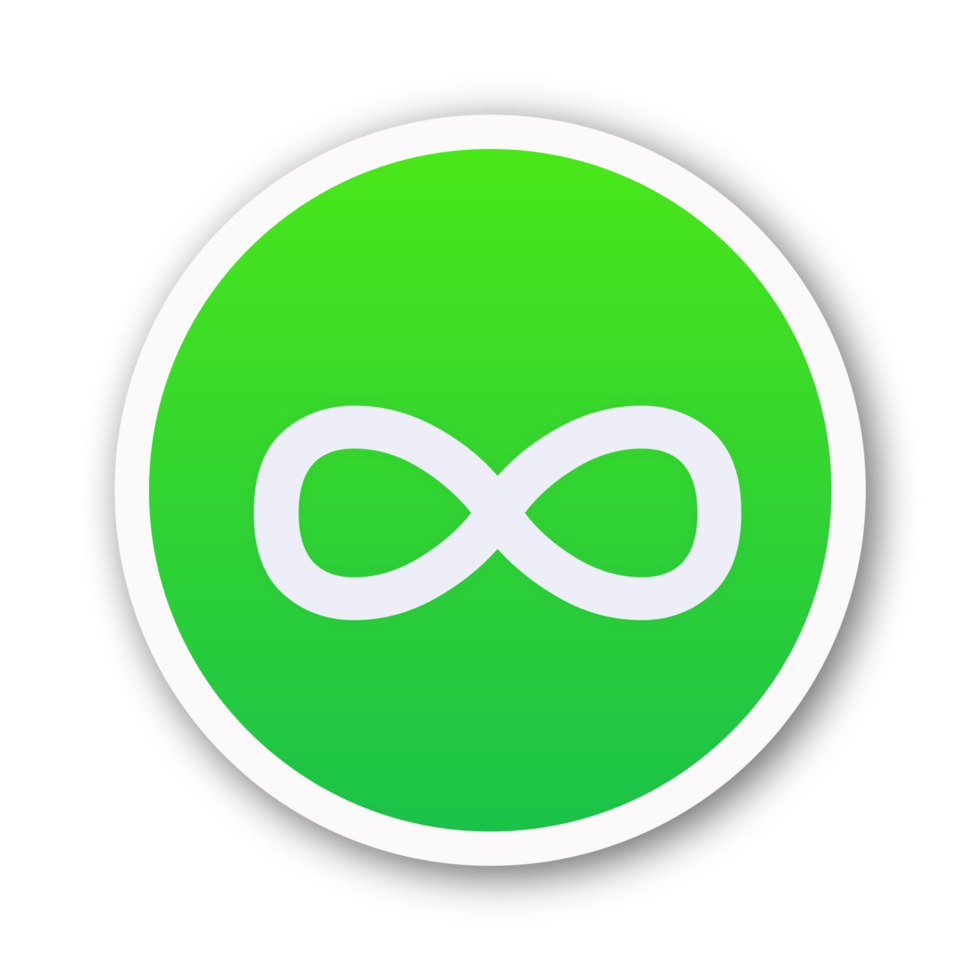 The infinity symbol is shown in a green circle png