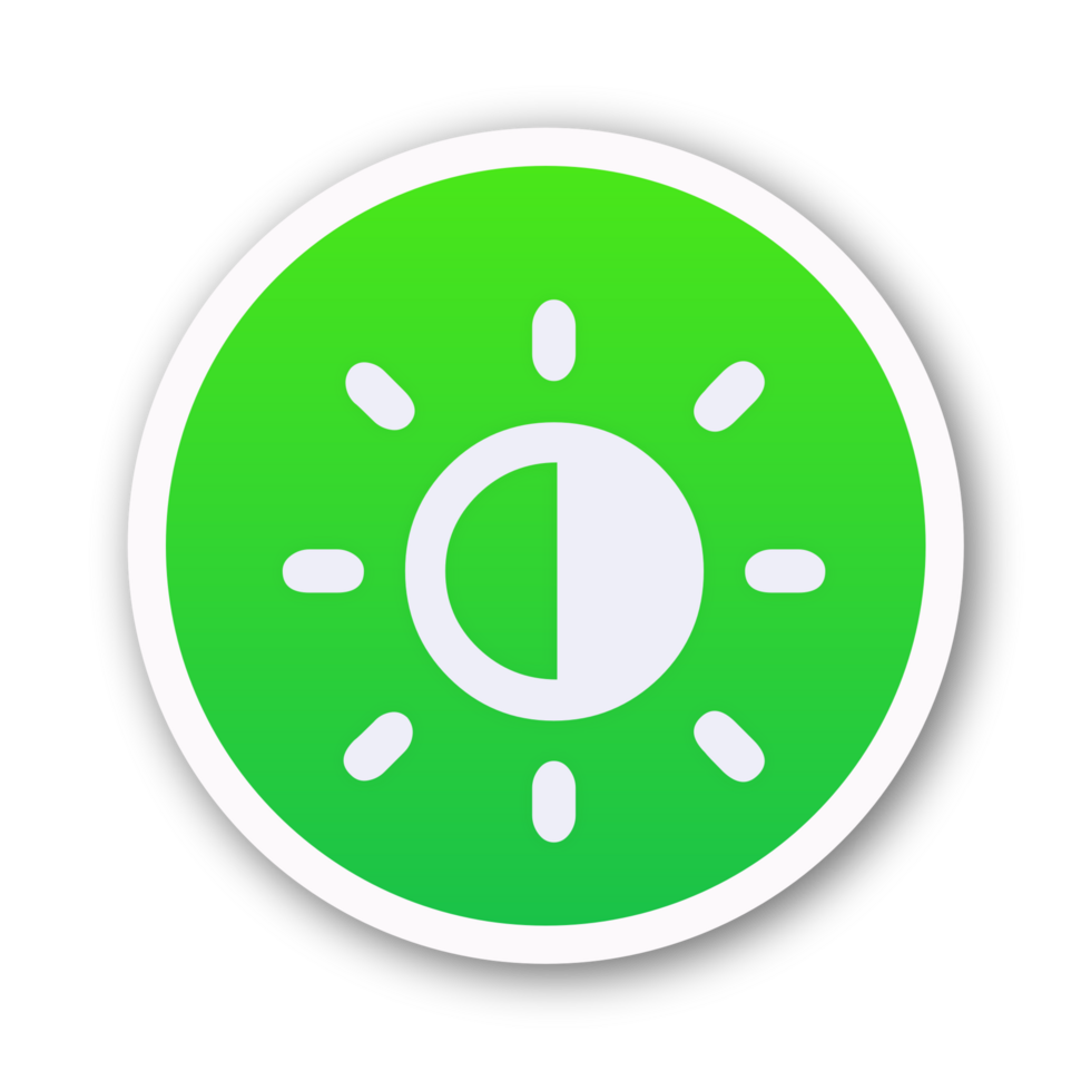 A green circle with a sun on it png