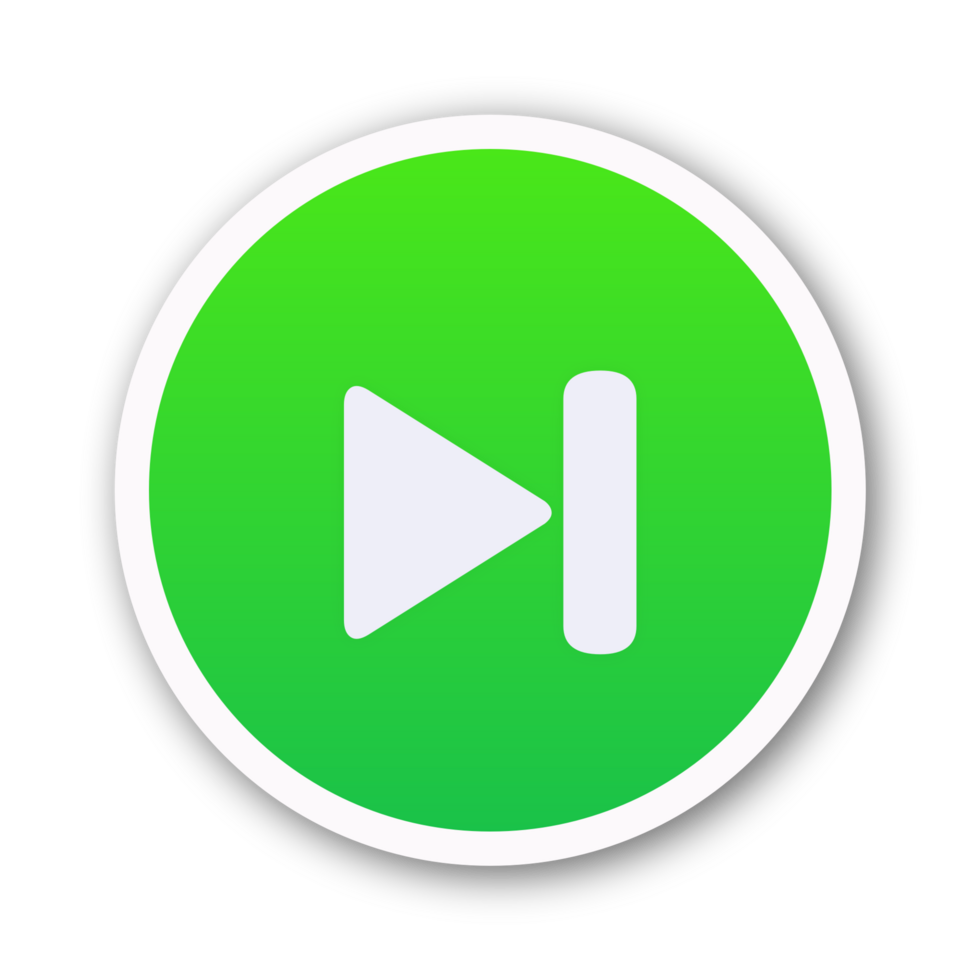 A green next button on transparent background png