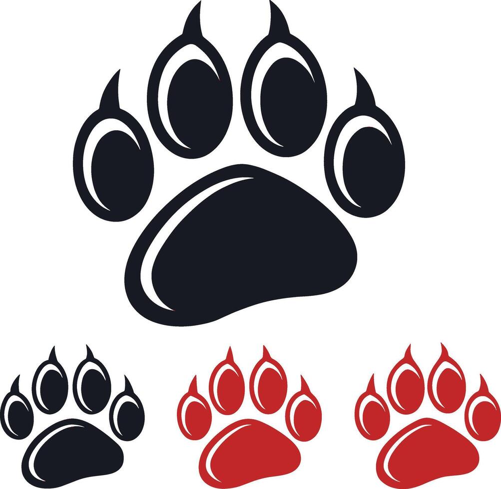 Animal Paw Print Icon Set vector