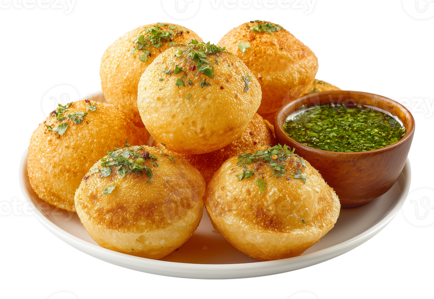 Pani Puri Indian Food Isolated on Transparent Backgroun png