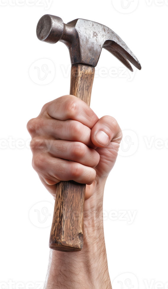 Hand Holding Claw Hammer for Labor Day Isolated on Transparent Background png
