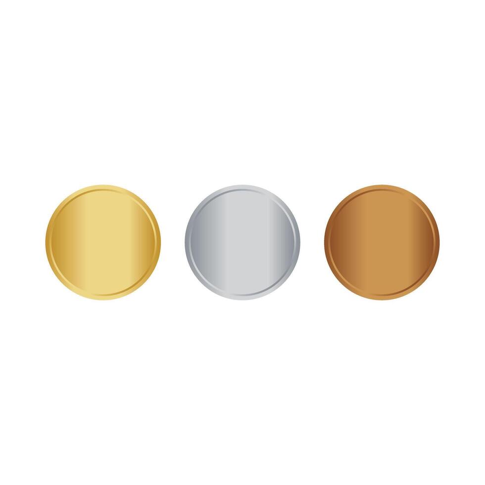 award golden, silver and bronze medal award design template vector