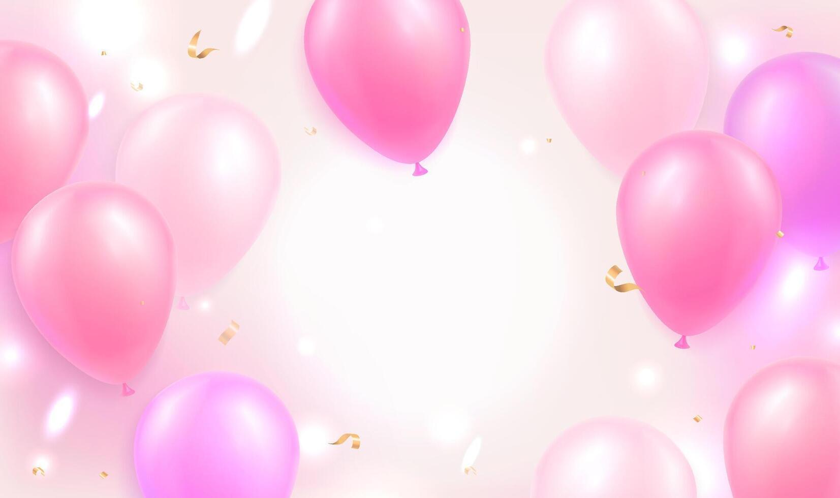 Pink balloons in a festive arrangement vector