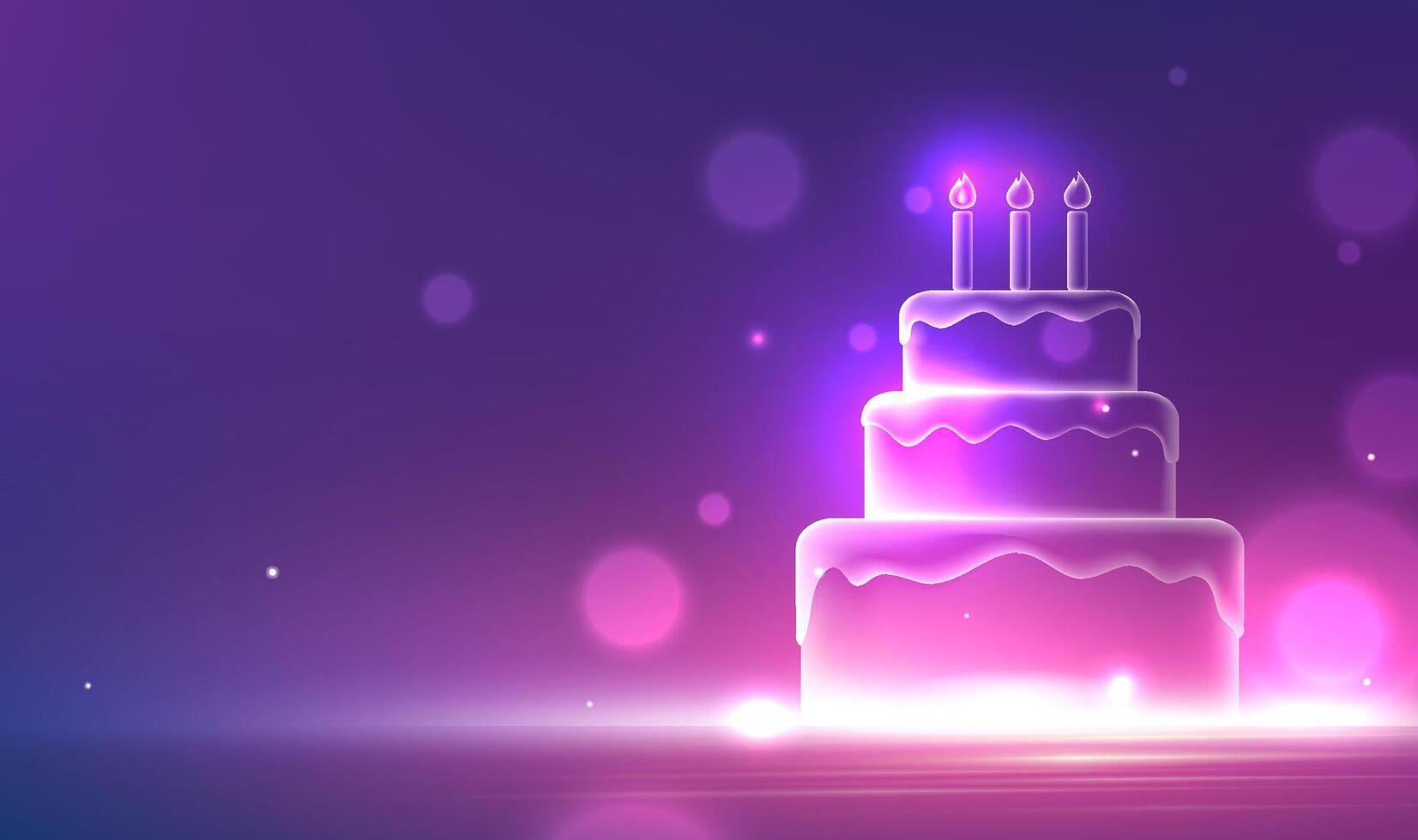Three-tier cake with candles vector